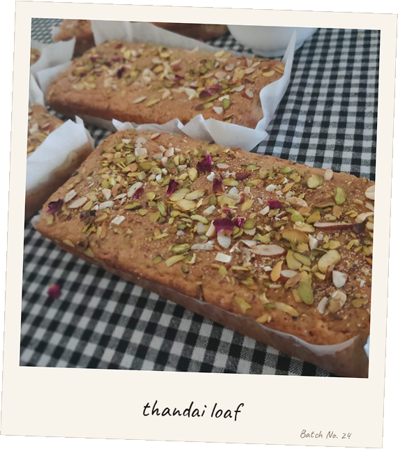 Thandai Loaf — polaroid style
